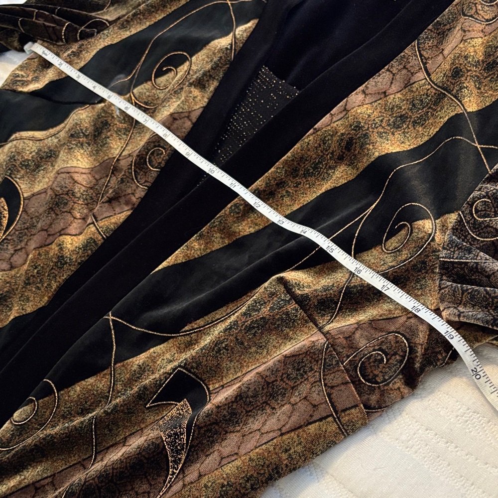 R&M Richards Vintage Elegant Black and Brown Jacket Set w/inner top Velvet EUC-L - Picture 7 of 11